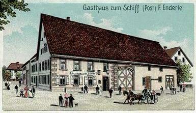 Gasthaus Schiff auf einer alten Postkarte